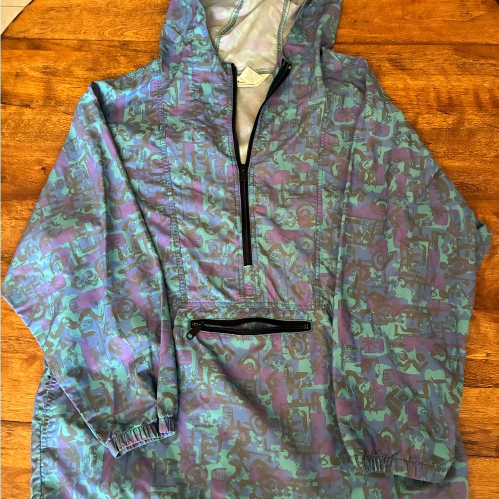Vintage LL Bean 90s pattern Windbreaker Jacket Unisex